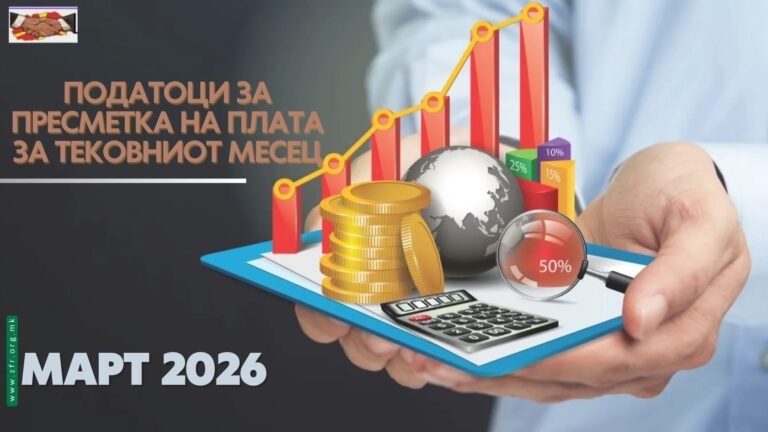 Податоци за пресметка на плата за тековниот месец (Март 2026 година)